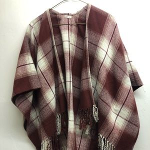 Hollister Plaid Poncho